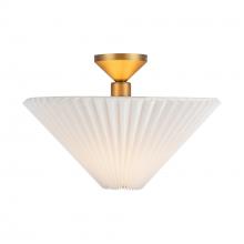  SF497016BGFW - Bridgette 16-in Brushed Gold/Folded White Socket Semi-Flush Mount