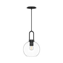  PD601608MBCL - Soji 8-in Clear Glass/Matte Black 1 Light Pendant