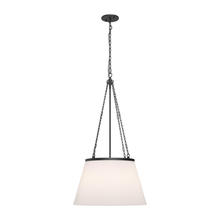  PD544517MBWL - Speakeasy 18-in Matte Black/White Linen 1 Light Pendant