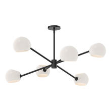  CH548637MBOP - Willow 37-in Matte Black/Opal Matte Glass 6 Lights Chandeliers