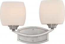  60/4182 - Helium - 2 Light Vanity with Satin White Glass - Brushed Nickel Finish