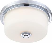  60/4591 - Soho - 2 Light Medium Flush with Satin White Glass - Polished Chrome Finish