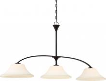  60/6308 - Fawn - 3 Light Island Pendant with Satin White Glass - Mahogany Bronze Finish