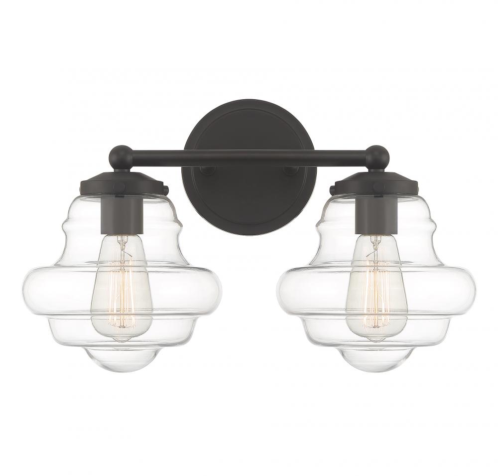 2-Light Bathroom Vanity Light in Oil Rubbed Bronze