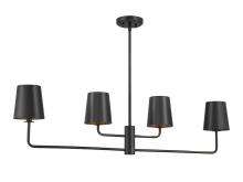  M100127MBK - 4-Light Linear Chandelier in Matte Black