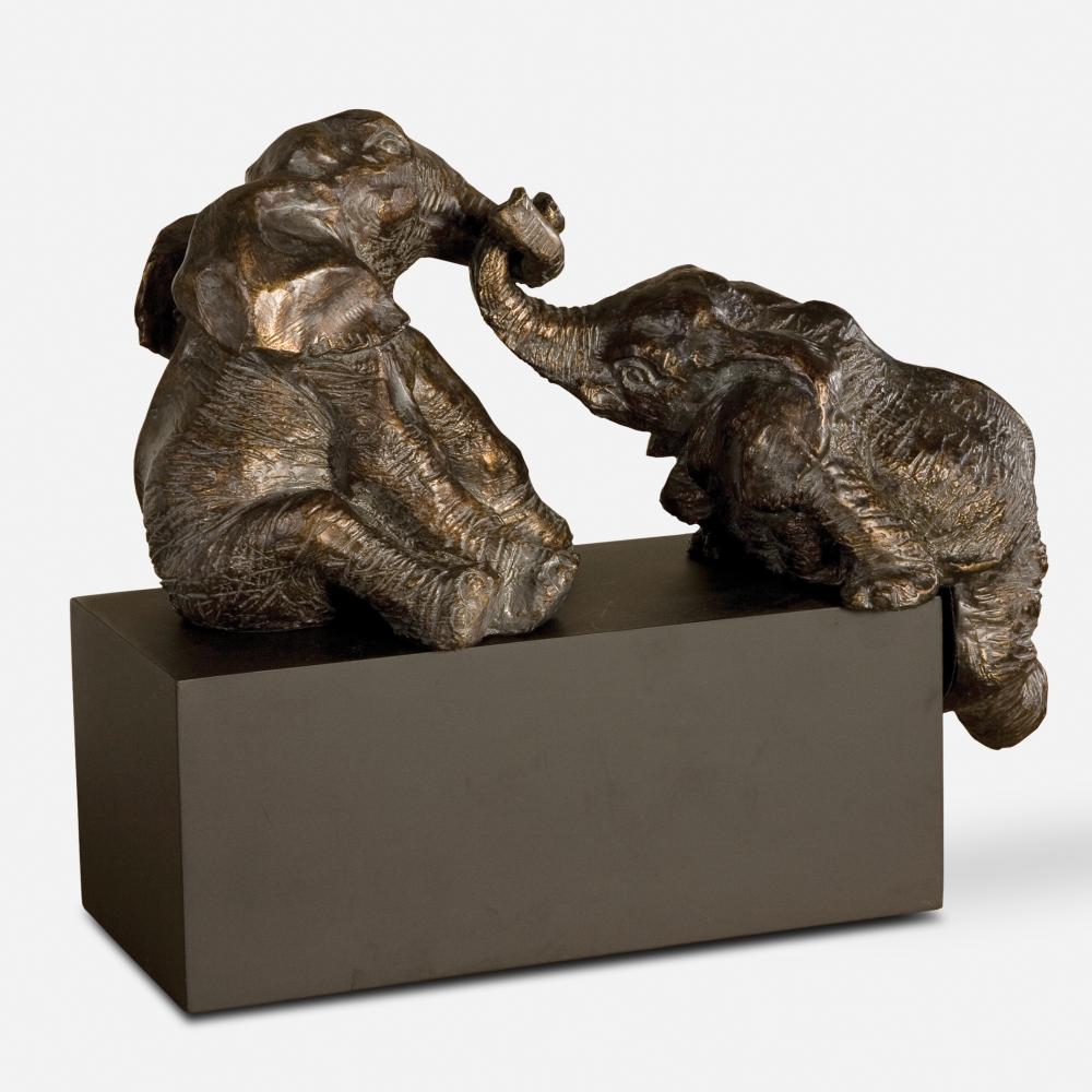 Uttermost Playful Pachyderms Bronze Figurines