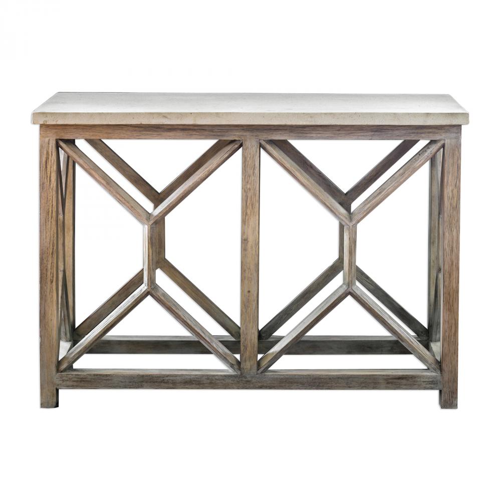 Uttermost Catali Ivory Stone Console Table