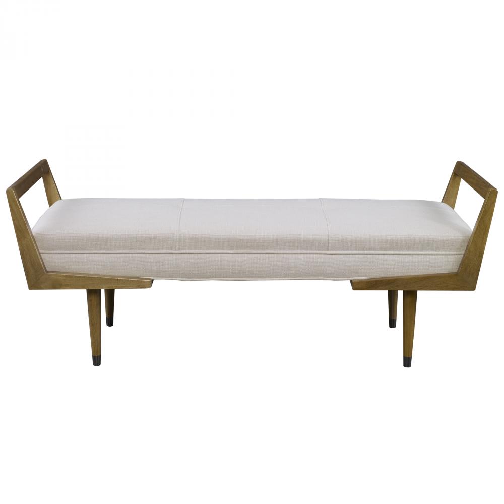 Uttermost Waylon Modern Ivory Bench