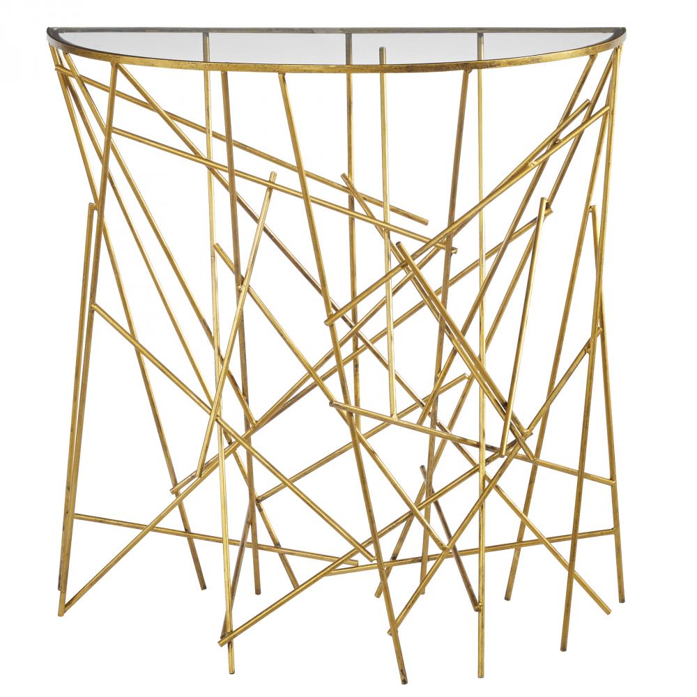 Philosopher Gold Console Table