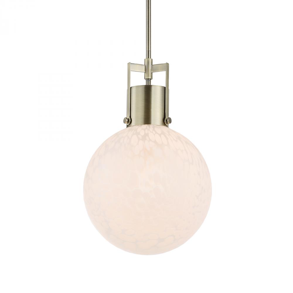 Uttermost Huch 1 Light White Glass Pendant