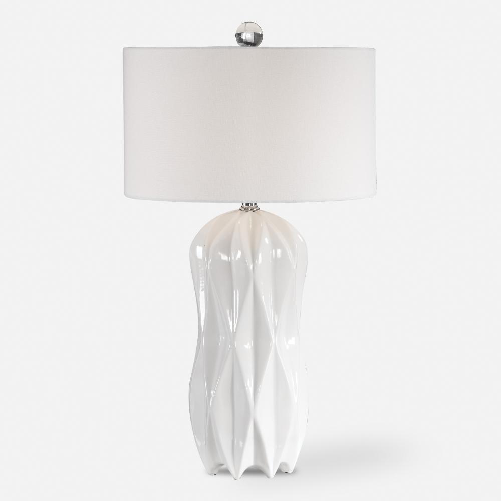 Uttermost Malena Glossy White Table Lamp