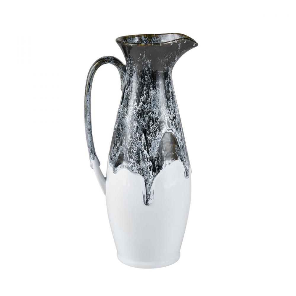 Gallemore Pitcher - Black and White Glazed (2 pack) (2 pack)